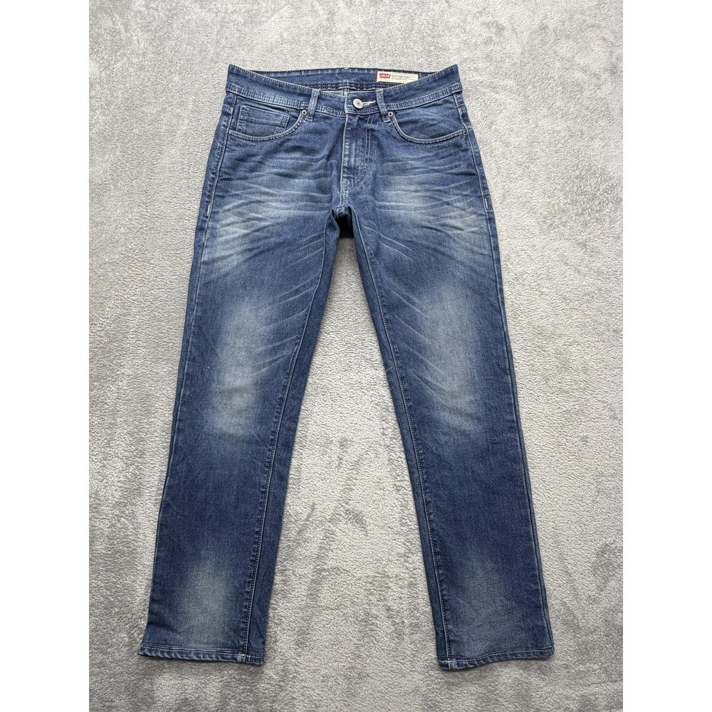 Levis 504 Jeans Mens Measured 32x28 Blue Tapered Regular Denim‎ Zip Fly